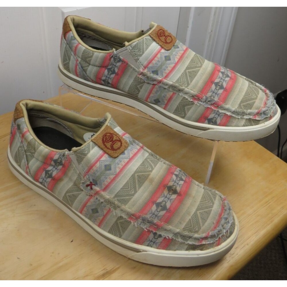 Twisted X Hooey Loper Shoes Men's Slip-On Canvas Southwestern 9.5M